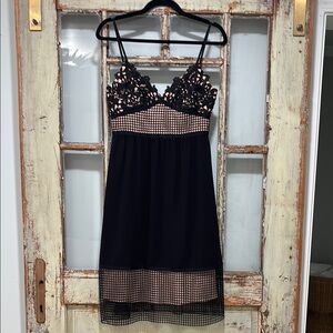 Black and Nude Lace Dress